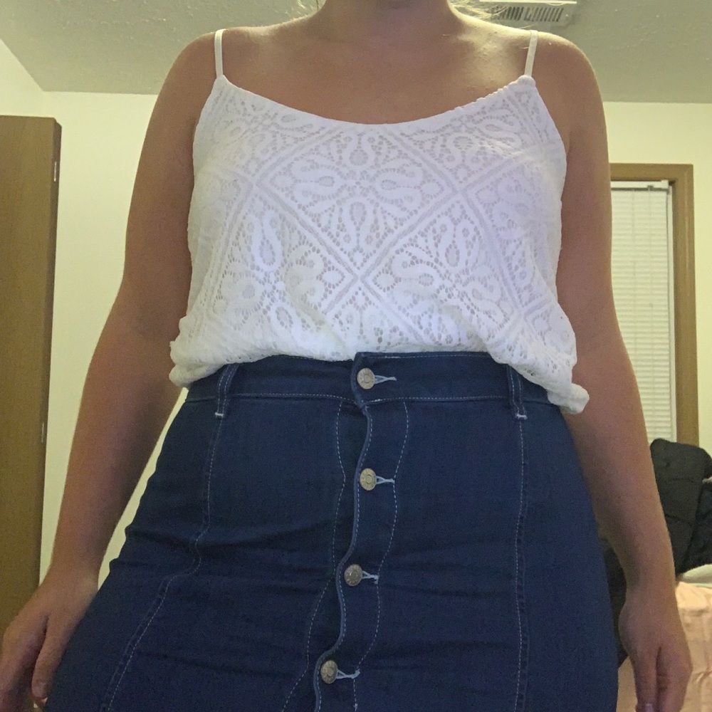 Lace White Tank (size medium)
